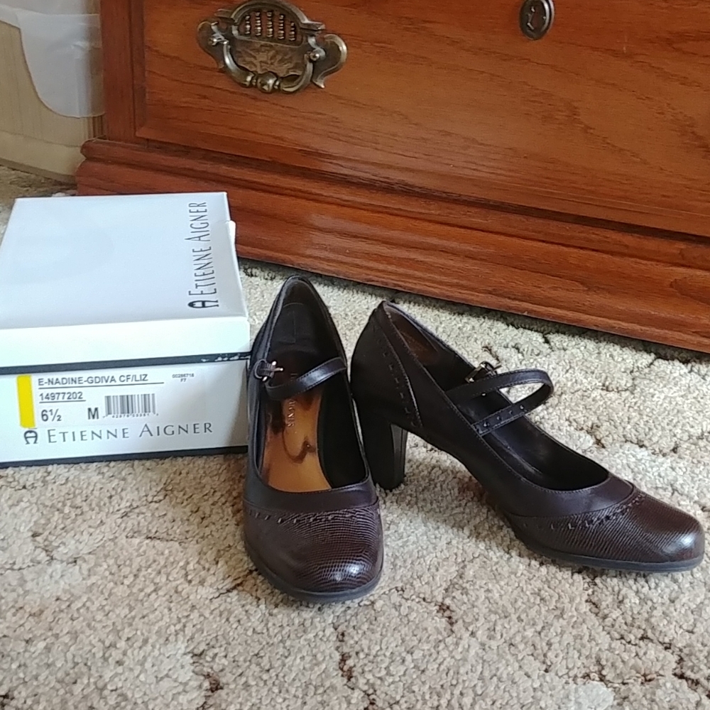 Etienne Aigner brown Mary Jane
